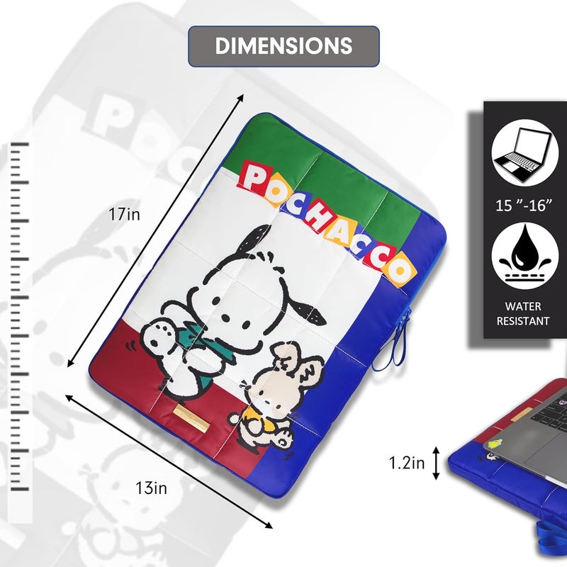 Sonix x Sanrio | Puffy Laptop Sleeve | 15-16 Inch, Quilted Pillow Puffer Laptop Carrying Case, Computer Sleeve | Classic Pochacco - Image 4